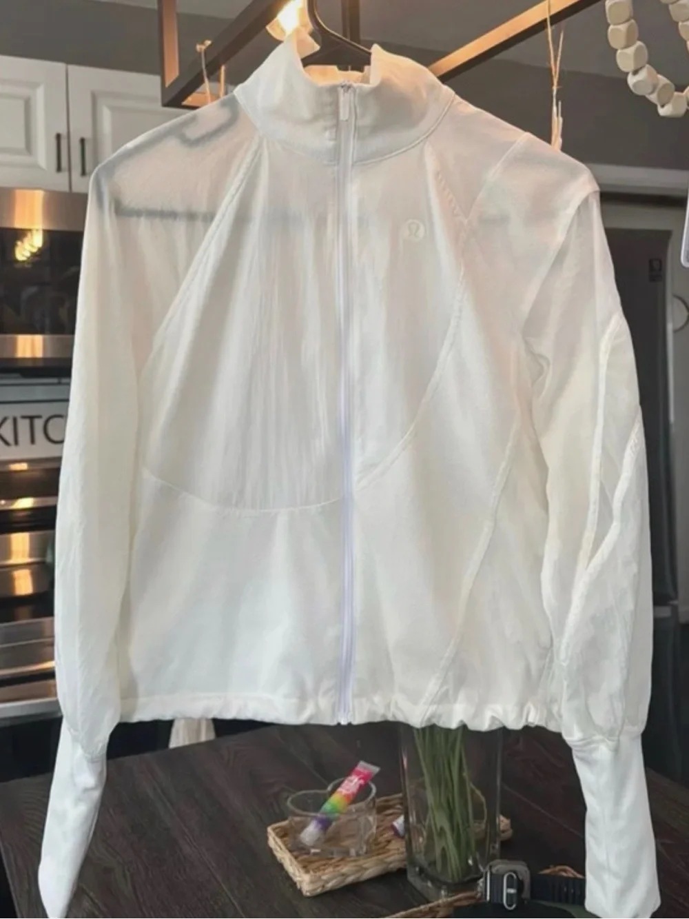 lululemon athletica White Lightweight Full-Zip Bomber Jacket